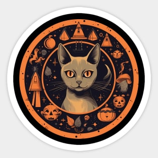 Abyssinian Cat Halloween, Cat Lover Sticker